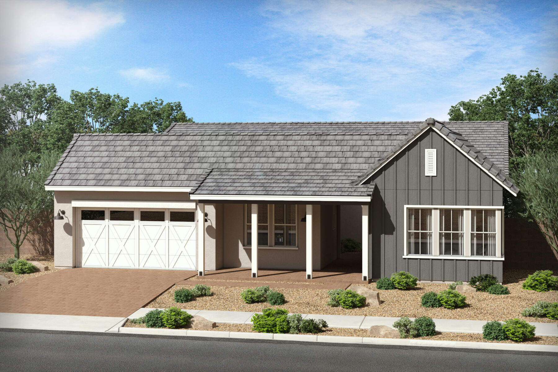 Gardeners Enclave new homes Phoenix Ocotillo urban Farmhouse Elevation