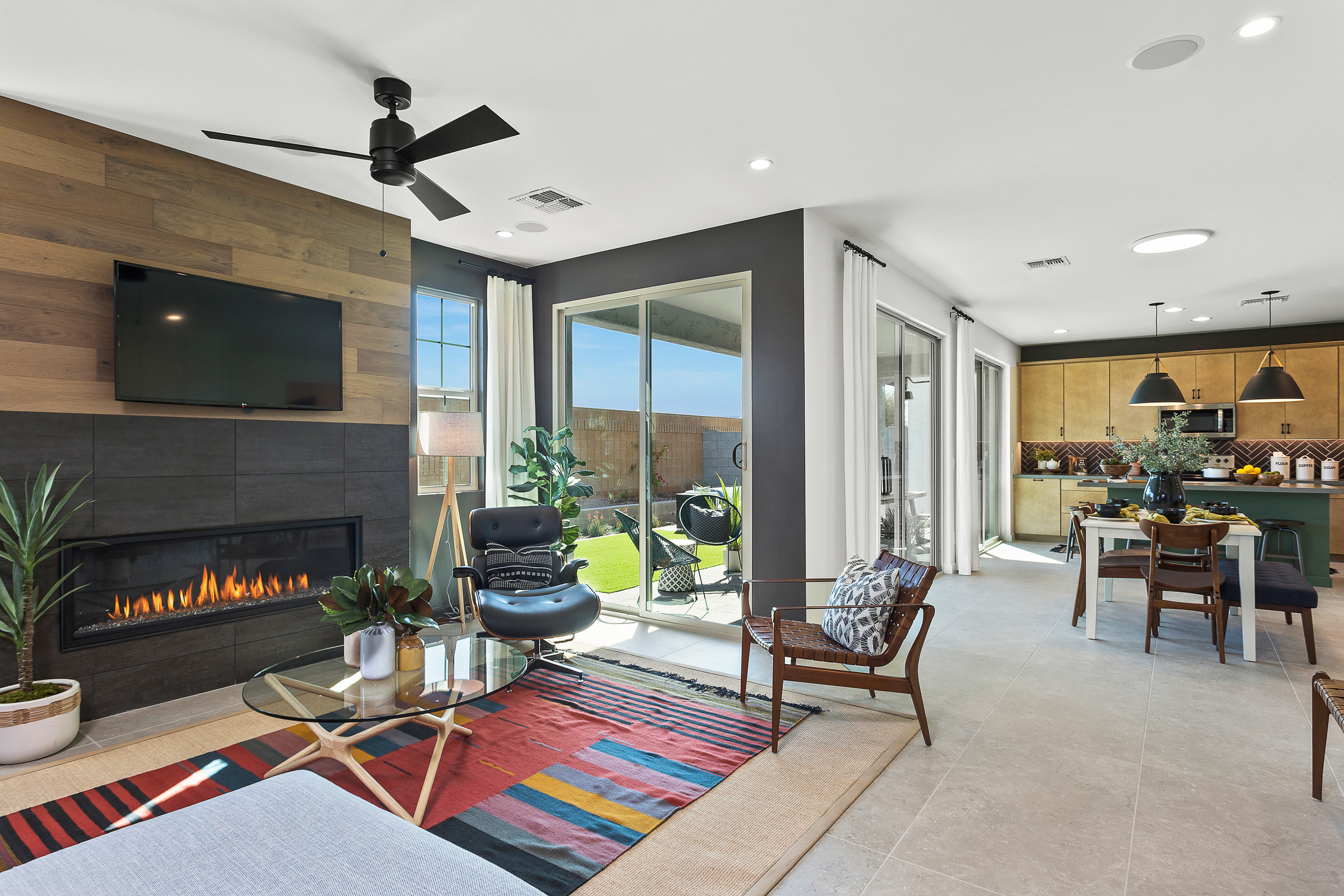 Madison Park new home Chandler Hartford floor plan Great Room with view to patio
