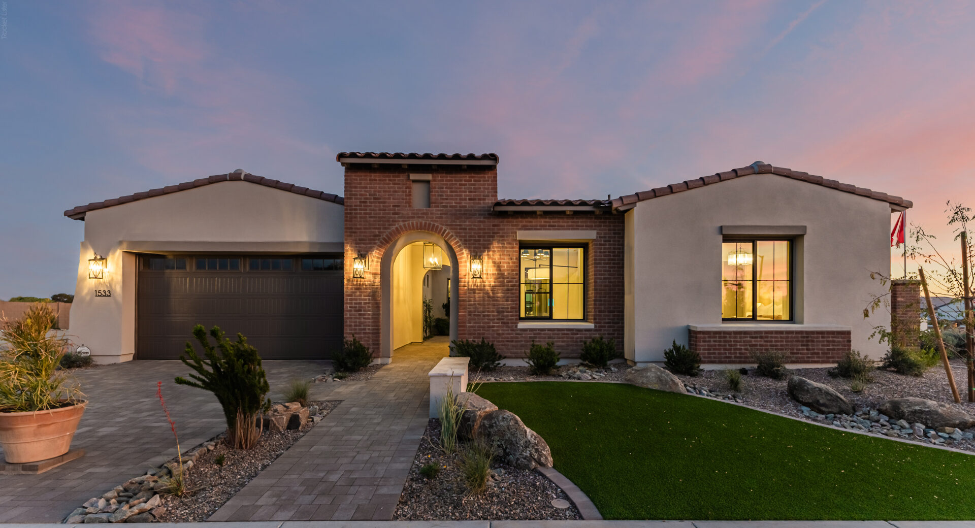 Hazelwood Model--Willamette Floor Plan in Spanish Hacienda elevation style