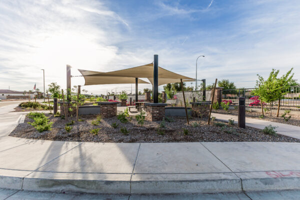 Hazelwood Covered seating amenity and park
