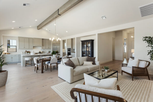 Hazelwood homesite 20 Barcelona Urban Farmhouse Great room view to kitchen