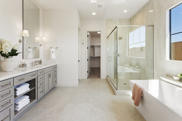 Hazelwood homesite 20 Barcelona Urban Farmhouse primary bath