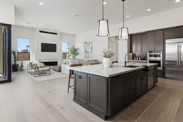 Hazelwood Homesite 19 Daviana Floor Plan Urban Farmhouse great room from kitchen