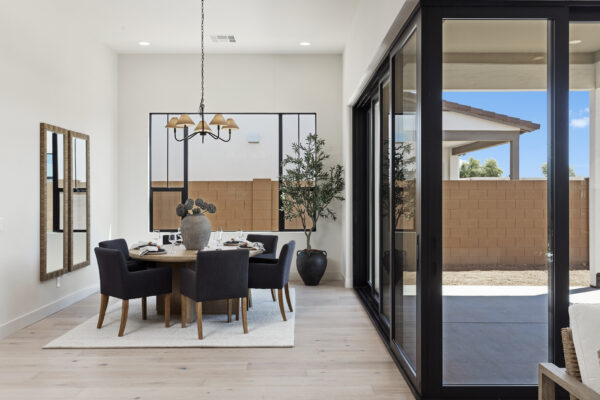 Hazelwood Homesite 19 Daviana Floor Plan Urban Farmhouse view of dining and patio