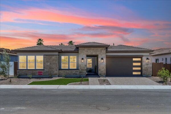 Hazelwood Willamette HS3 front elevation Modern Prairie sunset