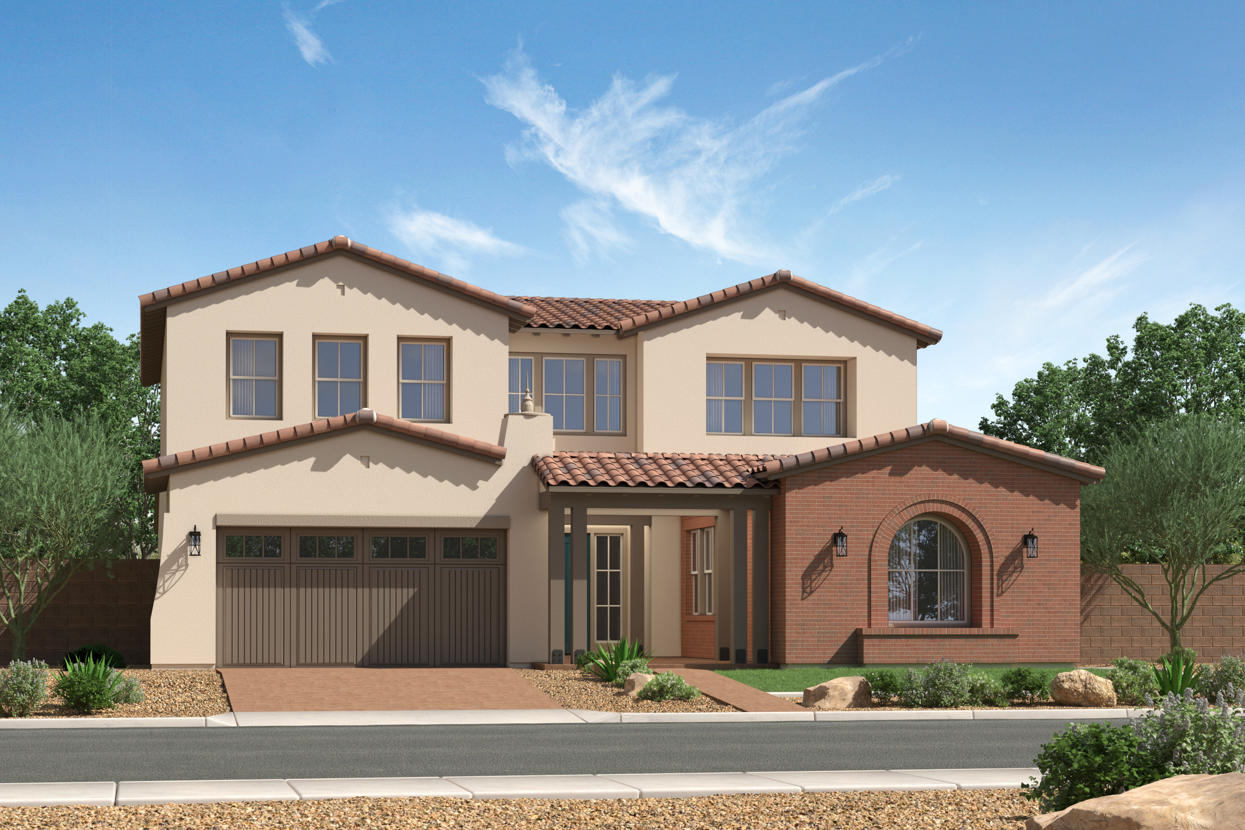 Heartfield Yorkshire two-story home with Spanish Hacienda elevation style