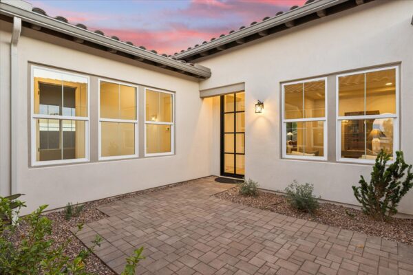 Homesite #4 Hazelwood front courtyard entry to main entrance